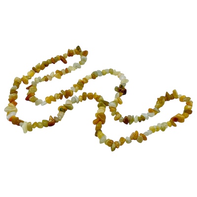Semi-Precious Yellow Jade Chip Necklace Strand